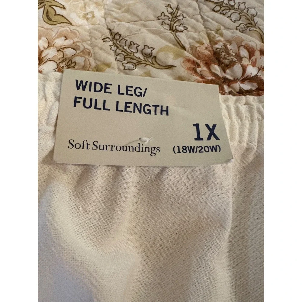 Soft Surroundings Wide Leg Cotton Pants –‎ Style 55696 – Size 1X – NWT - Picture 2 of 4